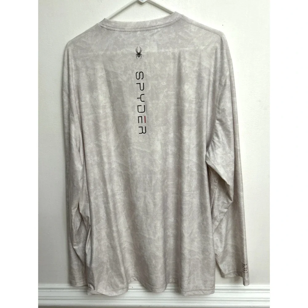 Spyder Swim Rash Guard Surf Shirt Men's Sz XL Gray L/S UPF 50+ Logo Spell Out